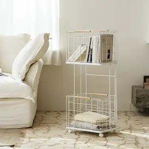 이동식 철제 빨래바구니 2단 햄퍼 빨래함 수납형 MB-ST02