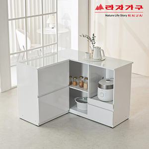 라자가구 리브 펜리 코너형 ㄱ자 아일랜드 렌지대 빅서랍 홈바 RYD047