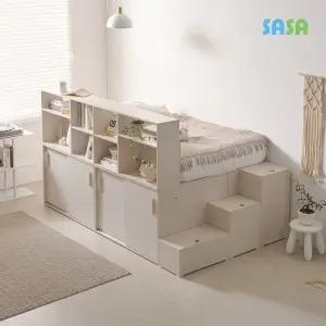 NEW 메가 슈퍼싱글 슬라이딩 수납침대 파티션책장 포함