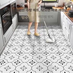 특대형주방매트 바닥매트 타일무늬 청소쉬운 PVC방수