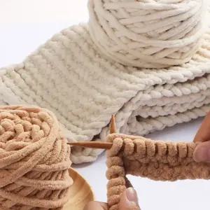 뜨개질 목도리 DIY 세트/핸드/메이드/뜨개실/핑거/니팅/뜨개질/키트/자이언트/얀/벨벳/손/코바늘/뜨기/뜨개