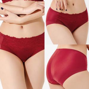 판도라by비비안 여성 노라인 팬티 세미 맥시 삼각 헴 레이스 햄 섹시 레드 빨간 빨강색 PPT7148