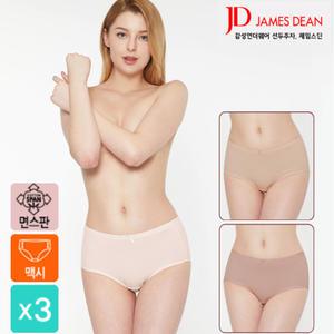 속옷MOA 제임스딘 여성 베이직 면스판 맥시 팬티(3매입)/JHWPU022