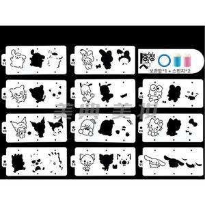 귀여운 페이스페인팅 도안 템플릿 홀리데이 간편한 페이스 스텐실 24피스 11종