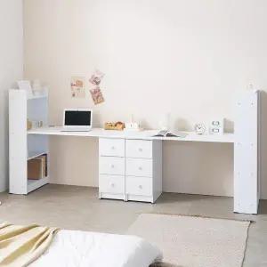 아트박스/플랜데코 스테토 2인용 h형 컴퓨터 책상 책장형 3000 세트