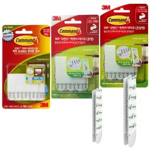 3M 코맨드 찍찍이 테이프 소/중/혼합형 무타공 벨크로 액자걸이 탈부착