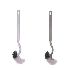 곡선형 변기청소솔 타원형헤드 커브형 욕실브러쉬 PP소재 걸이형 화이트그레이
