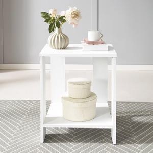 브라이트 다용도 화이트 간이 2단 선반