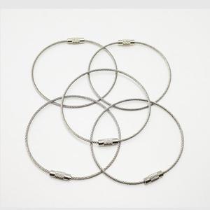 EDC 키체인 스텐 와이어링 열쇠고리 키링부자재 잠금 연결로프 스틸 7p