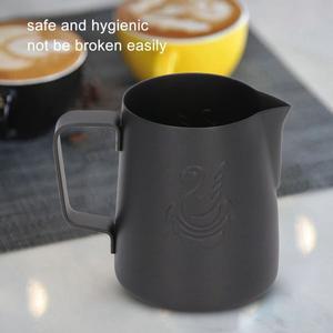 커피 카푸치노 라떼 아트용 우유 스팀 거품 피처 스테인리스강 논스틱 저그 풀 플라워 컵 380ml