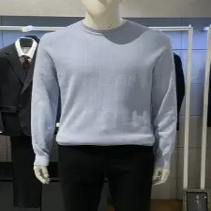 [트루젠]스카이블루컬 캐시미어코튼 라운드넥 니트 스웨터 티셔츠