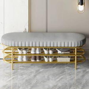 골드 현관 벤치 철제 롱 신발장 수납 스툴 의자 북유럽