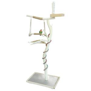 앵무새 놀이터 횟대 나무 스탠드 새장 링 그네 횃대