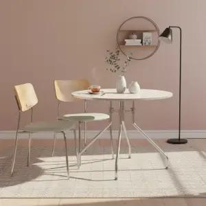 어라운드 원형 테이블 식탁 책상 2인 4인 스틸 크롬 800 1000 1200