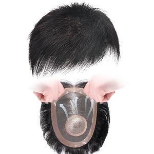 남자가발 짧은머리 정수리 통기성 자연스러운 중년 통가발 부분가발 인모
