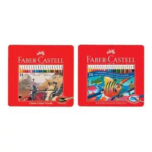 파버카스텔 학용 전문가용 일반 수채 색연필 24색 틴 케이스