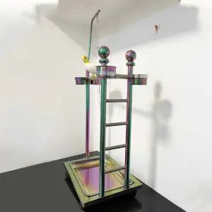 스텐 앵무새 횟대 훈련대 애완조 놀이터 프레임 쉼터