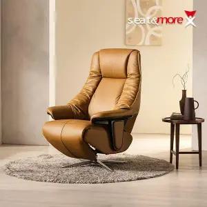 [시트앤모어]제다이 2모터 1인 천연면피소가죽 리클라이너소파_미판매