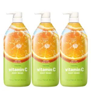 해피바스 생귤 비타민C 바디워시 750g 3개