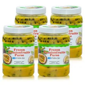 [신정푸드] 설탕과 첨가물 없는 100% 원액 냉동 패션후르츠 퓨레 1kg x 4개