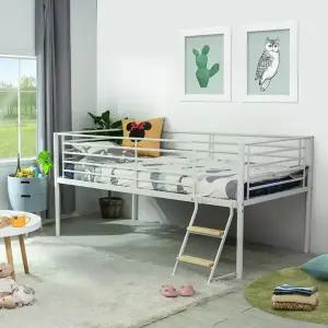 에보니아 튜브 철제 낮은 벙커 침대 프레임 싱글 / 성인 어린이 학생 키즈 침대