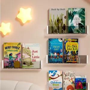 무타공 아트월선반 투명 벽걸이책꽂이 벽장식장 그림 미니수납 매거진랙 LP