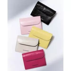 JILL BY JILLSTUART 질바이질스튜어트 [에그] 로고 포켓 크랙 가죽 카드지갑 - 5color