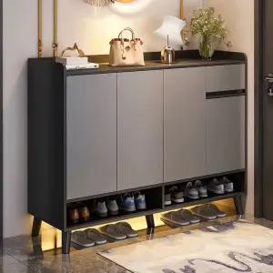 현관 입구 신발장 조립식 심플 원목 좁은 캐비닛 사무실 대용량 신발