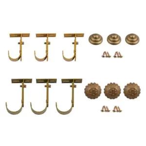 커텐부속(커텐봉 조절브라켓 3개1세트 골드)옵션선택/커튼/욕실/거실/침실/간편설치/부자재/걸이/창문