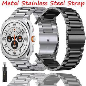 삼성 갤럭시 워치 8 울트라 47mm용 스테인리스 스틸 스트랩, 7 메탈 통기성 시계줄 액세서리