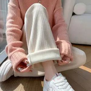 코듀로이 기모 골덴 바지 겨울 여성 와이드 팬츠 바지