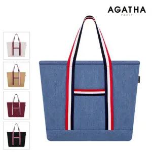 [아가타] 3색라인 빅 토트백