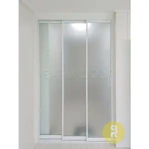 [바른도어]09번 초슬림3연동중문 화이트 샤틴강화유리a
