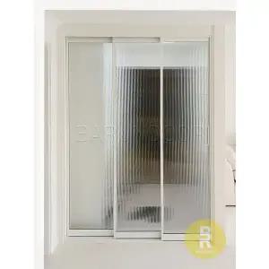 [바른도어]04번 초슬림3연동중문 화이트 모루세로강화유리a