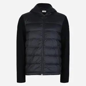 몽클레어 5F 9B00006 M1131 776 남성 로고 패딩 믹스 후드 자켓 네이비