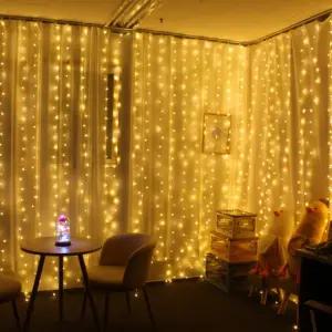 별빛밤 커튼전구 300구 3M×3M 트리 장식 줄줄이 커튼 조명 줄전구 파티장식 소품 파티 데코용품 트리 전구