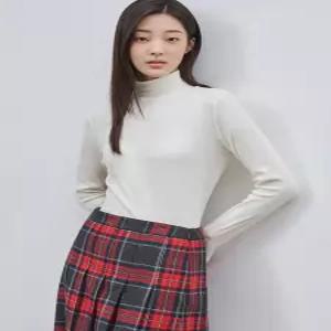 [빈폴레이디스][Essential] 골지 터틀넥 티셔츠 아이보리 (BF4X41E020)