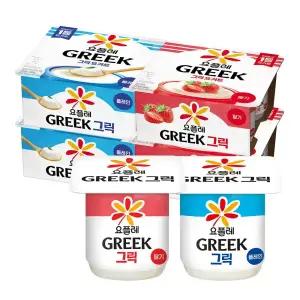 빙그레 요플레 그릭 딸기 80g 8입 + 그릭 플레인 80g 8입 (총 16입)