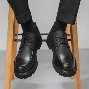 [옷자락]남자 포멀룩 스퀘어토 블랙 아웃솔 스티치 로퍼