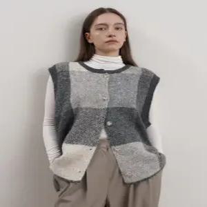 [보니스팍스]모던 체크 울 베스트 (XP3VW006L0)