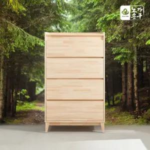 [착불배송] 노송가구 샤르망 편백나무 4단 광폭 대형 원목서랍장