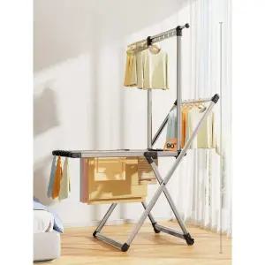 접이식건조대 이동식 수건 옷 대형 빨래 실내 건조대 스테인리스 원색-길이1.4m+높이1.4m