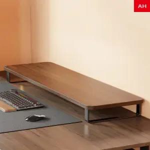 원목 모니터 받침대 USB 듀얼모니터용 서랍 수납형 높이조절 컴퓨터 스탠드 데스크테리어