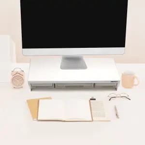 파스텔라 튼튼한 모니터 받침대 서랍3칸 받침 스텐드 PMT-03