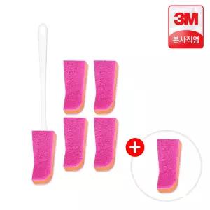 3M 스카치브라이트 보틀클리너 플라스틱 젖병 텀블러용 본품1개 + 리필 4개