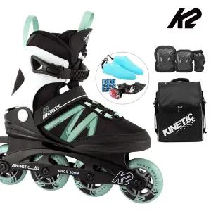 성인 인라인스케이트 K2 키네틱 80 프로 W 블랙민트 성인용 인라인+가방+보호대 신발항균건조기 휠커버