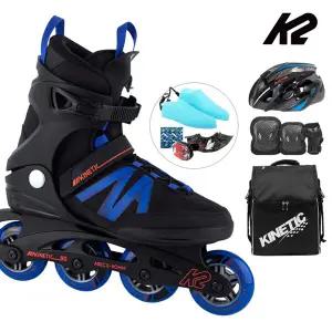 성인 인라인스케이트 K2 키네틱 80 프로 M 블루 성인용 인라인+가방+보호대+헬멧 신발항균건조기 휠커버