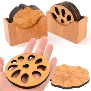 우드 티코스터 세트/컵받침/가정용/머그컵/디자인/코스터/차받침대/머그잔/다도/찻잔받침/커피/티매트/티컵