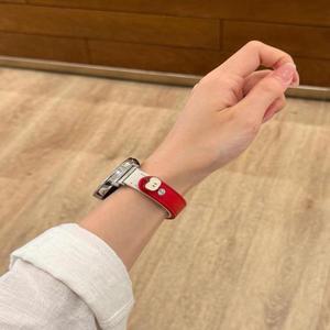 새로운 20mm 가죽 루프 스트랩 삼성 갤럭시 워치 7 FE 5 프로 4 6 클래식 44mm 스포츠 시계줄 밴드