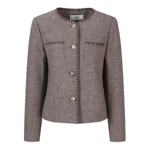 [롯데백화점]베스띠벨리 울혼방트리밍라운드재킷_BJJAI2106